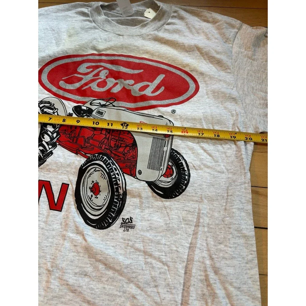 Vintage Ford Tractor shirt 8N farmer 80s single stitch gray Agriculture NWT L